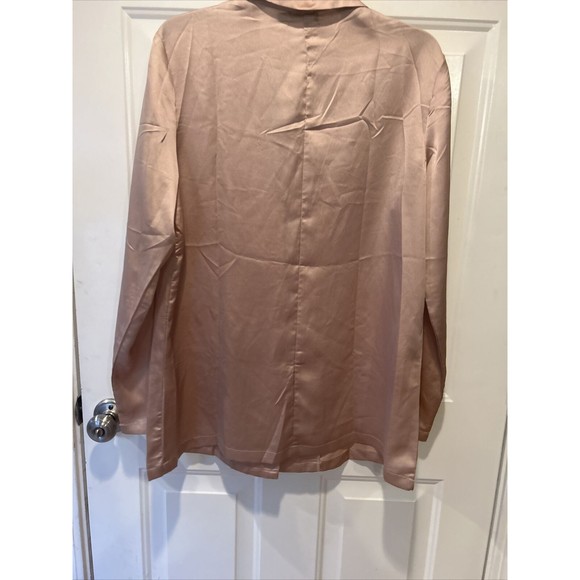 Nasty Gal Women’s Gold Long Sleeve Button fBlazer Top Silky Cardigan blazer US8 - Picture 9 of 9